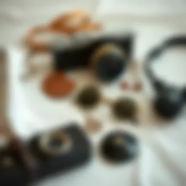 Flat lay of essential styling accessories for plus size casual sets.