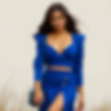 Stylish outfit combinations featuring royal blue 2 piece skirt set