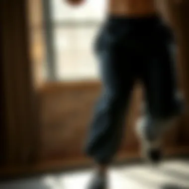 Individual engaging in a workout while wearing sauna pants