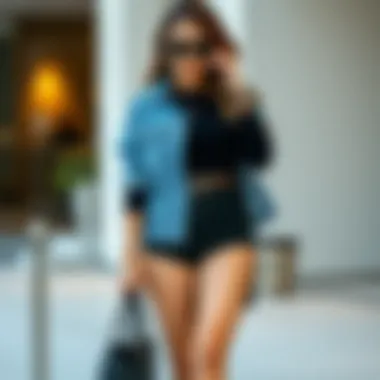 A fashionable outfit incorporating seamless shaping shorts into a casual ensemble