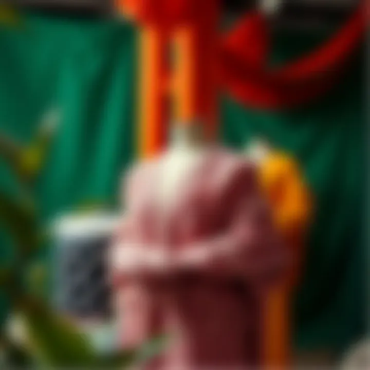 Eco-friendly materials displayed in a vibrant setting