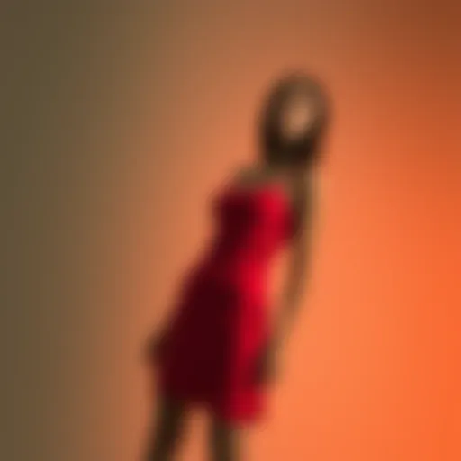 Elegant display of a simple tight dress in a vibrant hue.