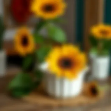 A beautifully decorated craft project featuring a sunflower drying mat