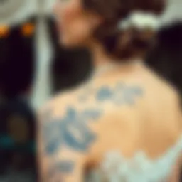 Elegant team bride temporary tattoo showcasing floral designs