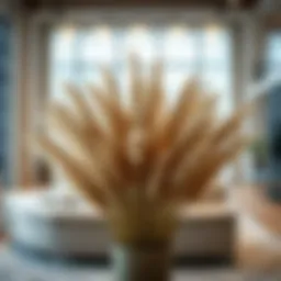 Elegant arrangement of brown pampas grass in a modern interior