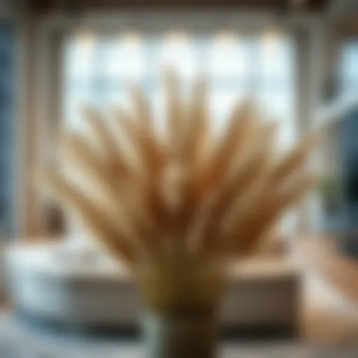 Elegant arrangement of brown pampas grass in a modern interior