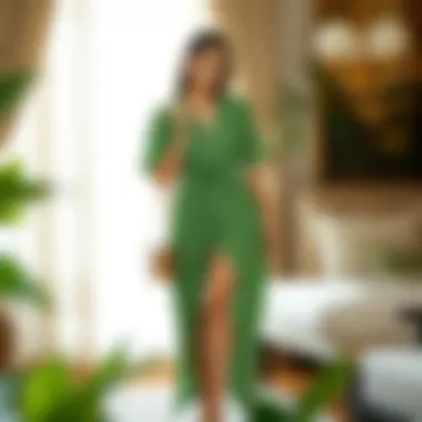 Styling a Green Nightgown for Every Occasion A styled outfit featuring a green nightgown paired with complementary accessories