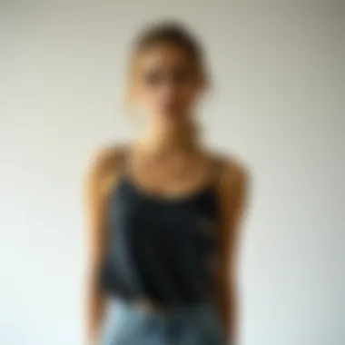 Stylish distressed tank top on a minimalist background