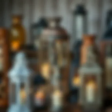 Variety of lanterns showcasing different materials and designs