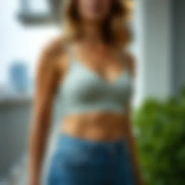 Bralette workout top styled for casual outing