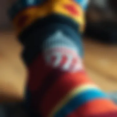 Close-up of the texture and material used in high-quality photo socks