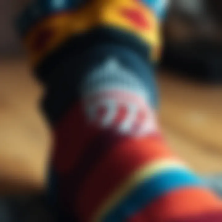 Close-up of the texture and material used in high-quality photo socks