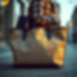 Elegant city tote showcasing signature canvas texture