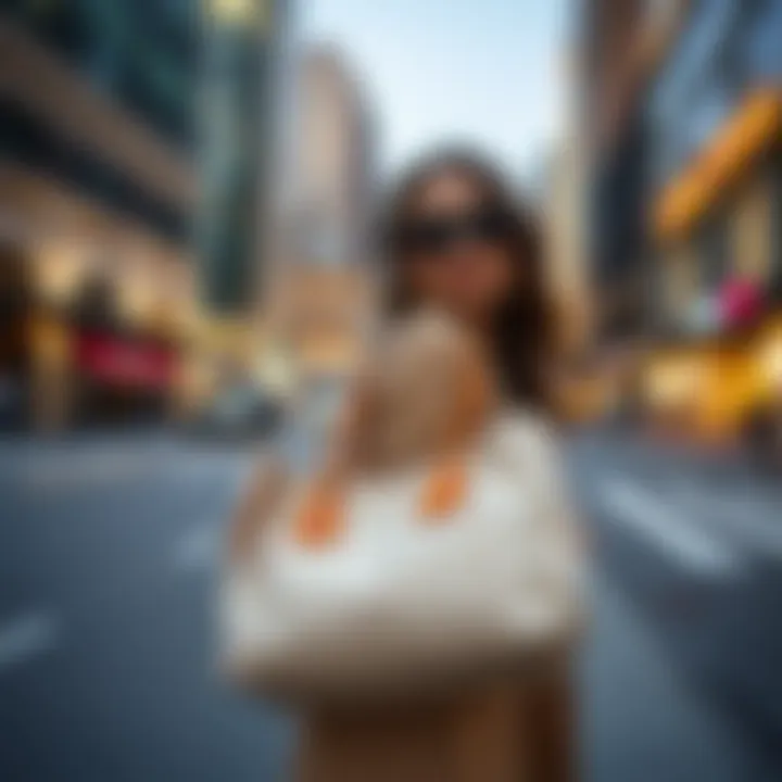 Styled city tote paired with contemporary fashion