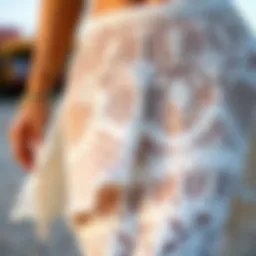 A beautifully crafted crochet cover-up skirt showcasing intricate patterns.