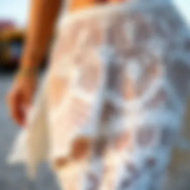 A beautifully crafted crochet cover-up skirt showcasing intricate patterns.