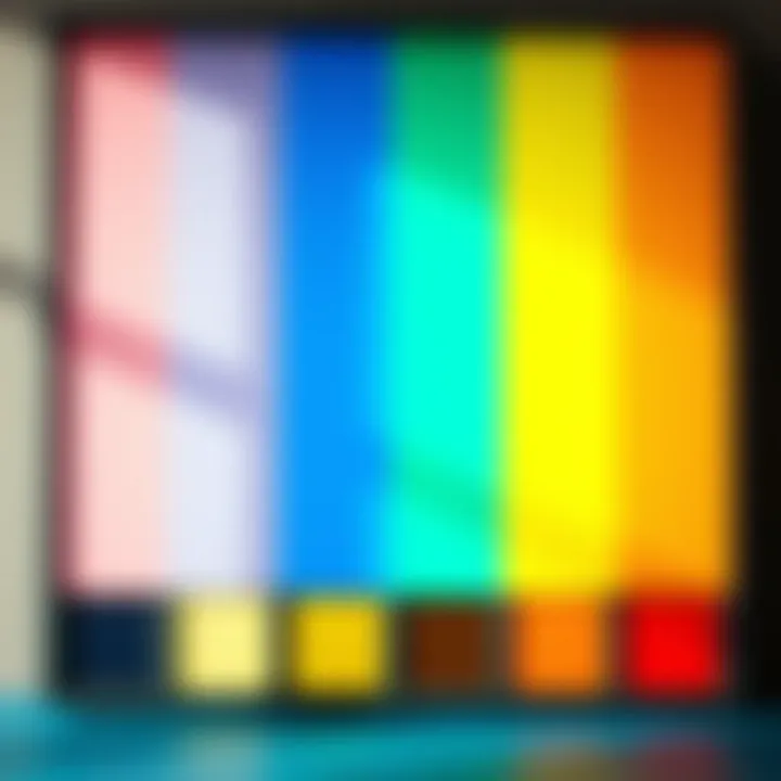 A color palette representing various hues and shades