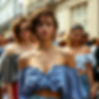 Historical representation of off-the-shoulder fashion through the decades