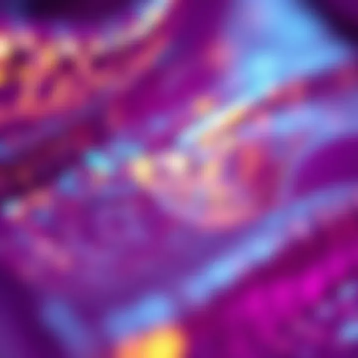 Close-up of disco-inspired fabric with shiny textures