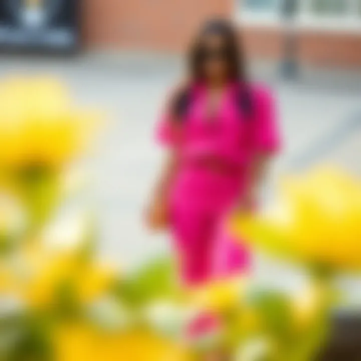 Fashionable pairing options with hot pink two piece set