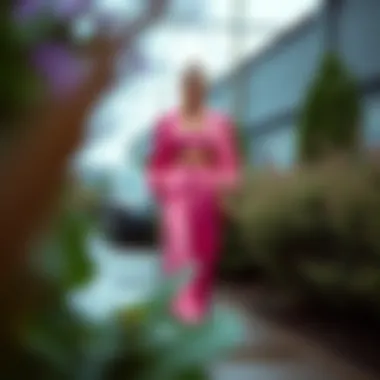 Sustainable materials used in fashion industry for hot pink set