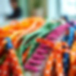 Colorful display of polka dot shoelaces