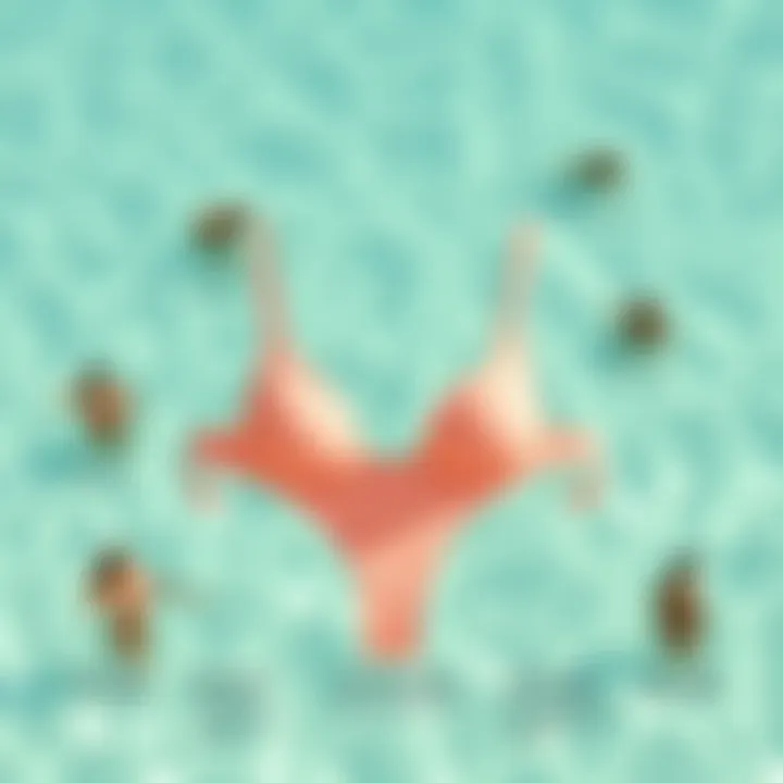 Diagram illustrating the versatility of the invisible strap bikini for various lifestyle activities