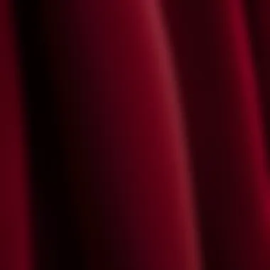 Close-up of maroon fabric showcasing texture and quality