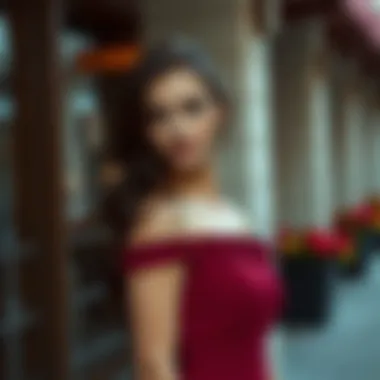 Styling options featuring the maroon dress in various looks