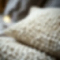 Close-up view of microfiber beads in a pillow showcasing their texture.