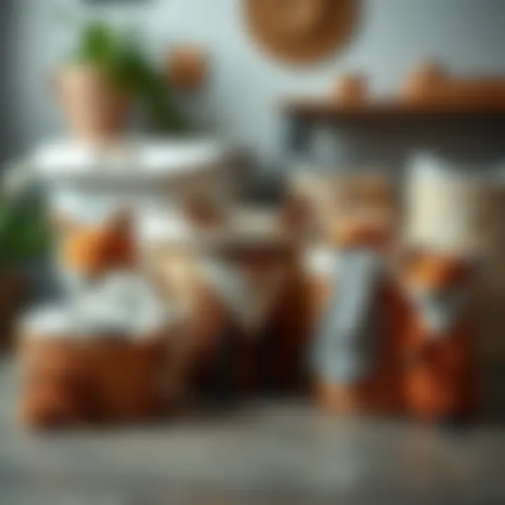 A collection of fox laundry baskets made from various materials