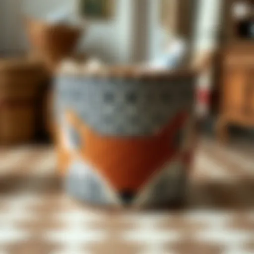 A beautifully designed fox laundry basket showcasing intricate patterns