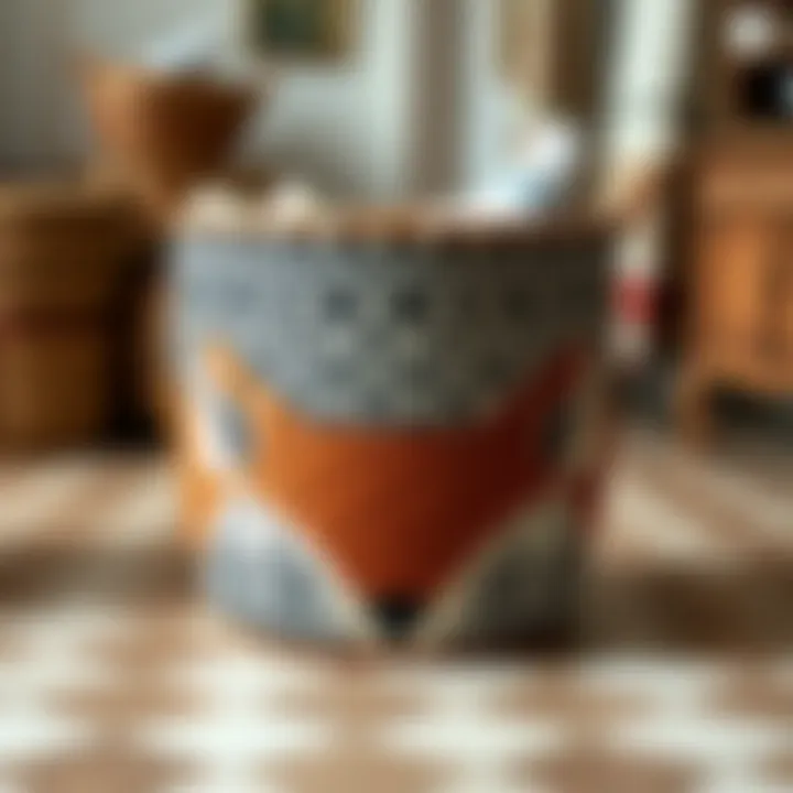A beautifully designed fox laundry basket showcasing intricate patterns