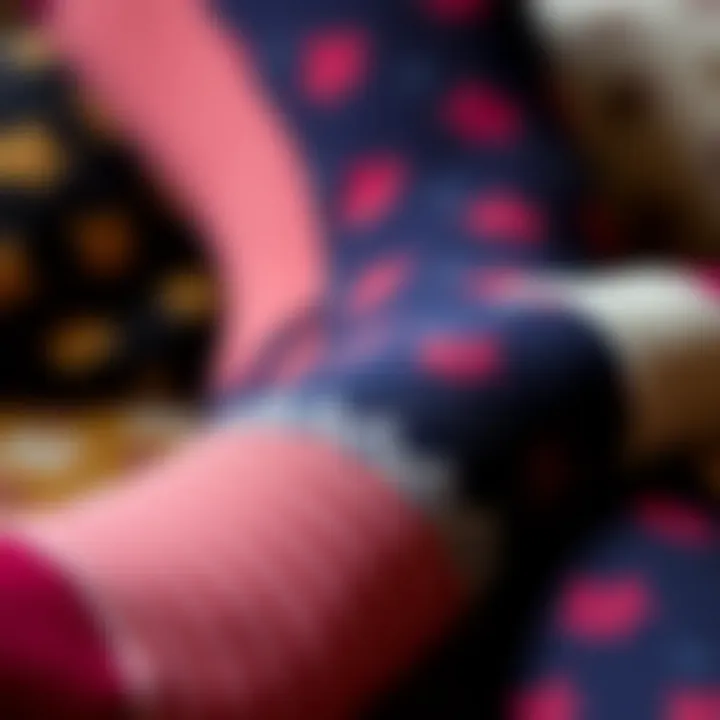 Close-up of fabric types used in groomsmen socks