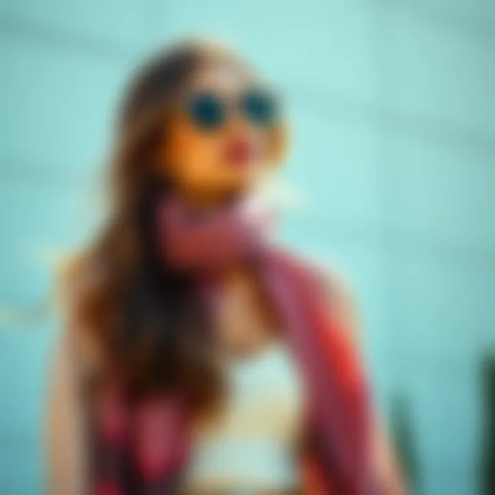 A chic ensemble featuring a UV protection shawl paired with summer attire