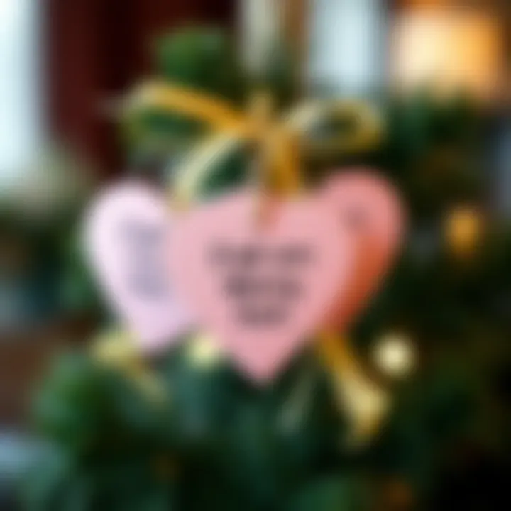 Personalized heart-shaped gift tags with messages