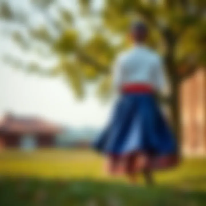 Cultural representation of tail skirts in traditional attire