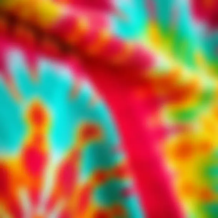 Close-up of tie dye fabric showcasing intricate patterns