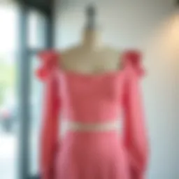 Elegant two piece crop top dress displayed on a mannequin