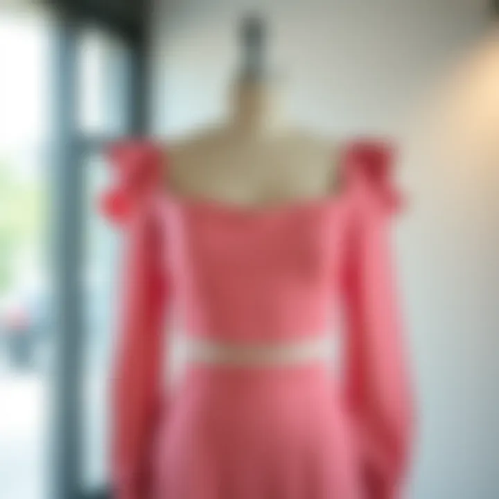 Elegant two piece crop top dress displayed on a mannequin