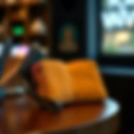 Stylish wrist wallet pouch displayed on a table