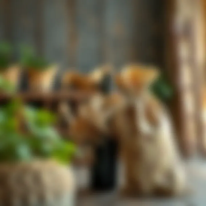 Burlap wine bags in a sustainable lifestyle setting