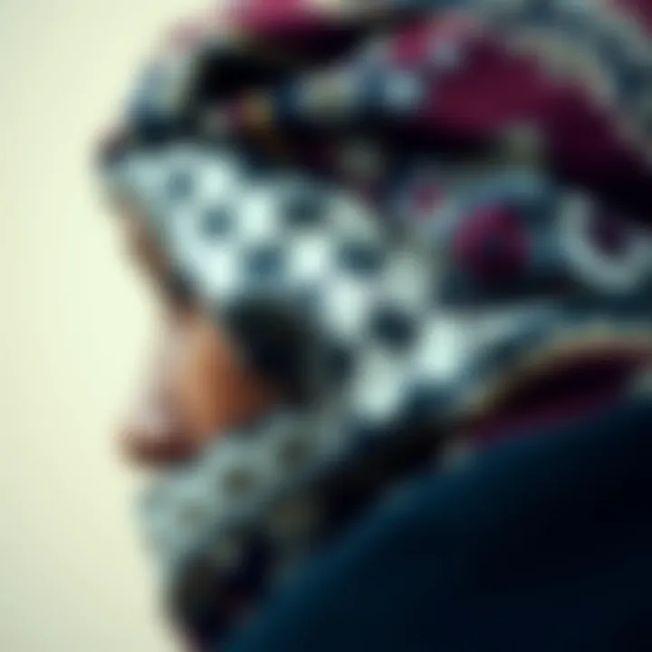 Close-up of a doo rag showcasing intricate patterns