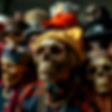 A collection of skull caps in various styles and colors