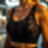 Stylish Design of Vest Sports Bra Elegant vest sports bra showcasing intricate design patterns.