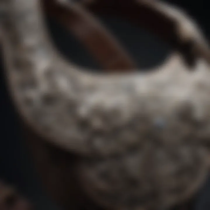 Close-up of intricate design details on a waist chest bag