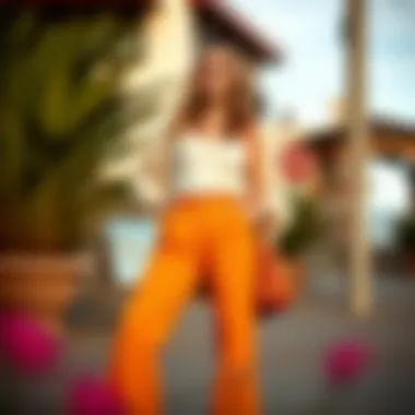 Color palette showcasing trendy colors for petite hippie pants