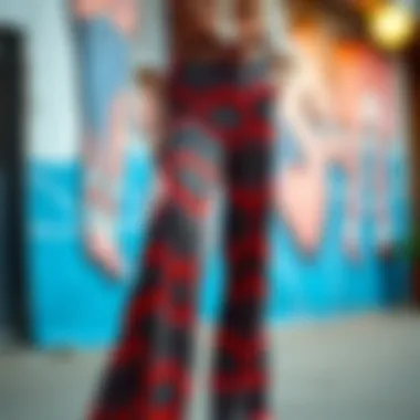 Stylish petite hippie pants in a vibrant pattern