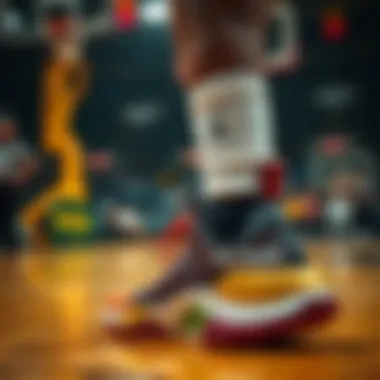 A basketball player wearing WayofWade shoes during a game