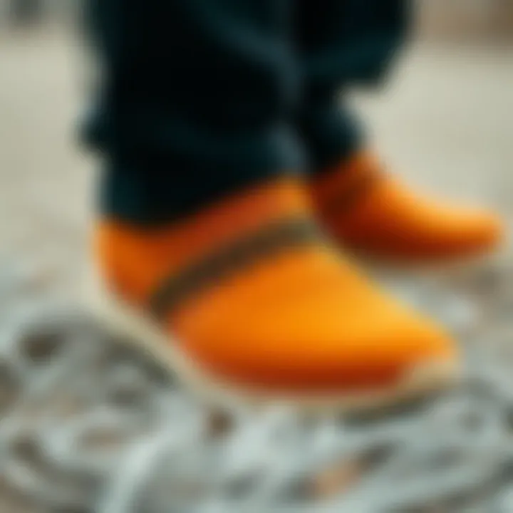 Close-up of environmentally friendly materials used in woven elastic shoes